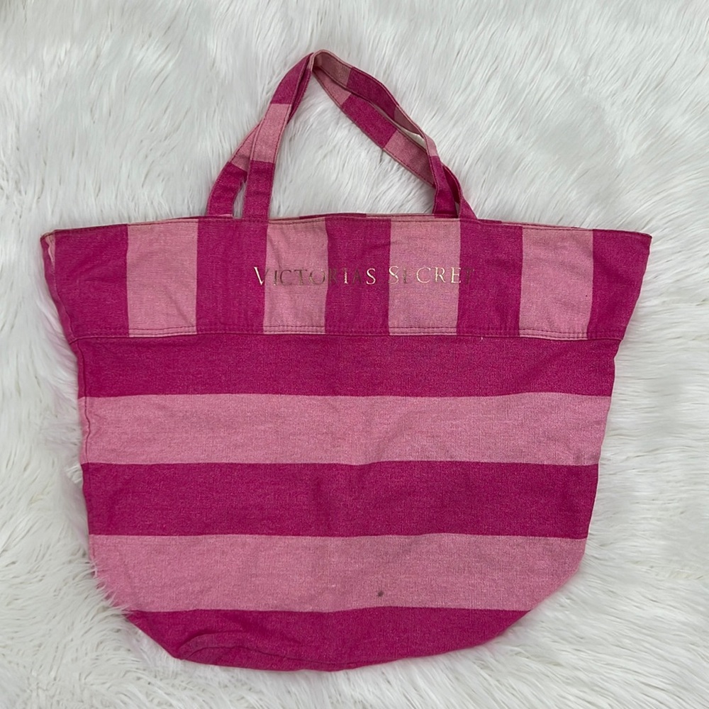 VICTORIA'S SECRET Pink Canvas Tote Bag Weekender or Beach Bag size